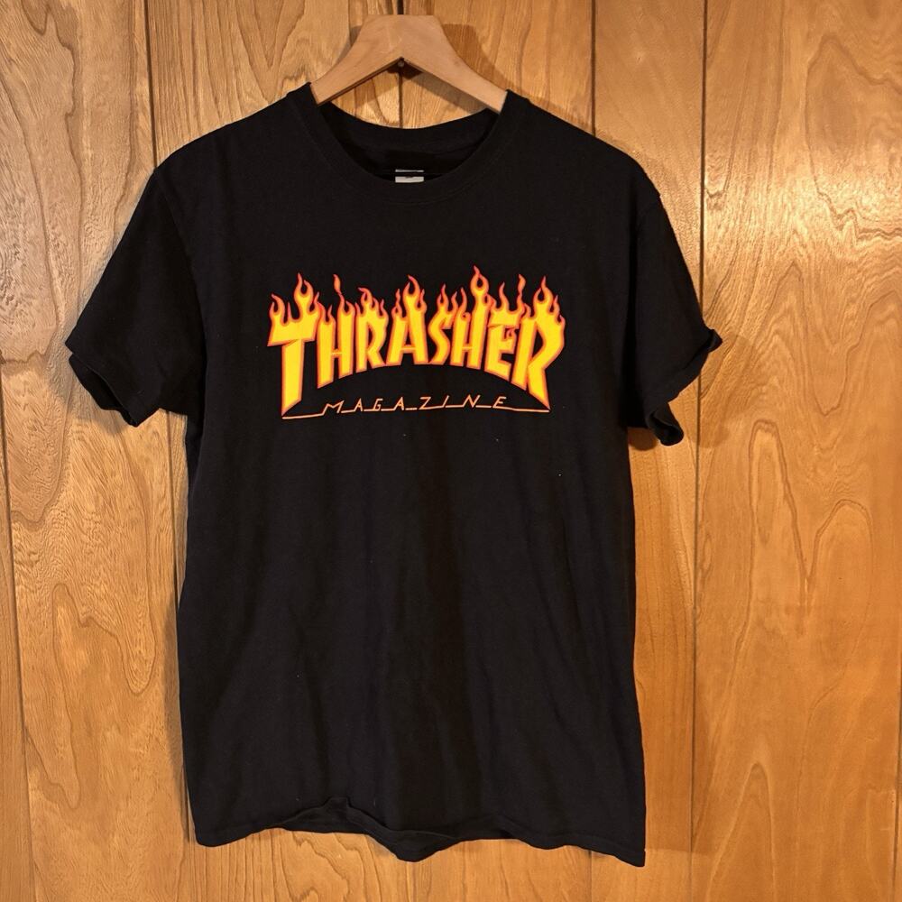 Thrasher Skateboarding Magazine Classic Flame Logo T-shirt- Men’s Medium
